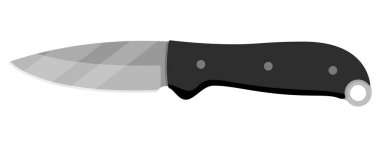 Hunting knife. Cute knife isolated on white background. Vector illustration.