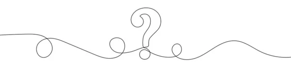 Γραμμικό Φόντο Ερωτημάτων Ένα Συνεχές Σχέδιο Γραμμής Ερωτηματικού Εικονογράφηση Διανύσματος — Διανυσματικό Αρχείο