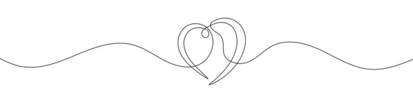 Безперервна Лінія Малювання Серця Значок Першої Лінії Серця Тло Малювання — стоковий вектор