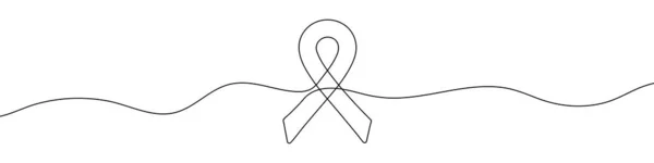 Single Continuous Line Drawing Awareness Ribbon One Continuous Line Awareness — Stock Vector