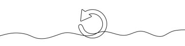 Sürekli bir çizgi geri dönüşüm sembolü çiziyor. Doğrusal simge geri dönüşümü. Ekoloji konsepti. Vektör çizimi. Doğrusal geri dönüşüm okları