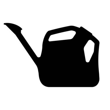 Su kutusu ikonu. Bahçe sulama tenekesinin siyah simgesi. Düz simge. Vektör illüstrasyonu.