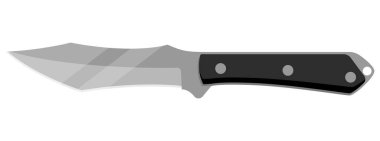 Hunting knife. Cute knife isolated on white background. Vector illustration.