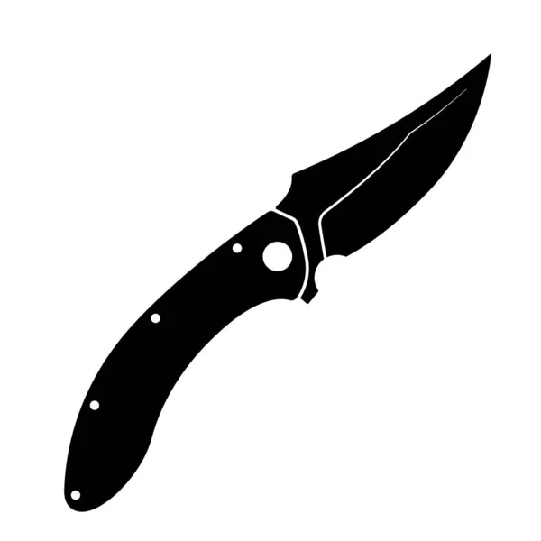 Jackknife Icon Black Folding Knife Icon Isolated White Background Vector — Stock Vector