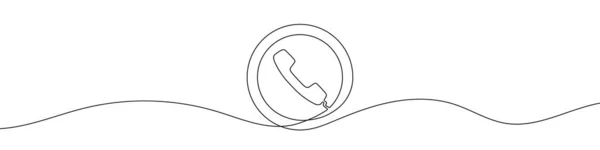 Continuous Drawing Handset One Line Icon Handset One Line Drawing — Stock Vector