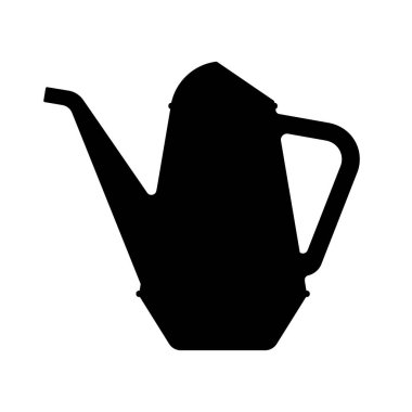 Su kutusu ikonu. Bahçe sulama tenekesinin siyah simgesi. Düz simge. Vektör illüstrasyonu.