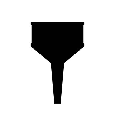 Huni simgesi. Benzin ve diğer sıvılar için huni. Araba sulama kutusu ikonu. Vektör illüstrasyonu.