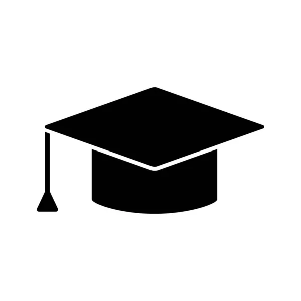 Icône Chapeau Graduation Icône Casquette Étudiante Noire Concept Éducation Illustration — Image vectorielle