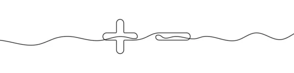 Nepřetržitá Lineární Kresba Znamének Mínus Znaménka Abstraktní Pozadí Nakreslené Jednou — Stockový vektor