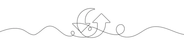 连续一行画循环利用符号 回收线性图标 生态概念 矢量图解 线性循环箭 — 图库矢量图片