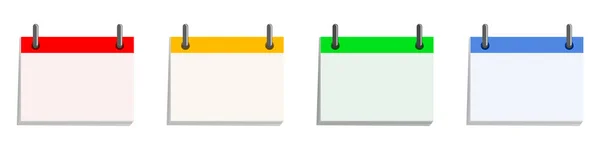 Calendar Icons Set Colored Calendars Vector Illustration Time Management Concept — Stock Vector