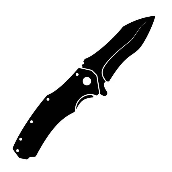 Jackknife Icon Black Folding Knife Icon Isolated White Background Vector — Stockvektor