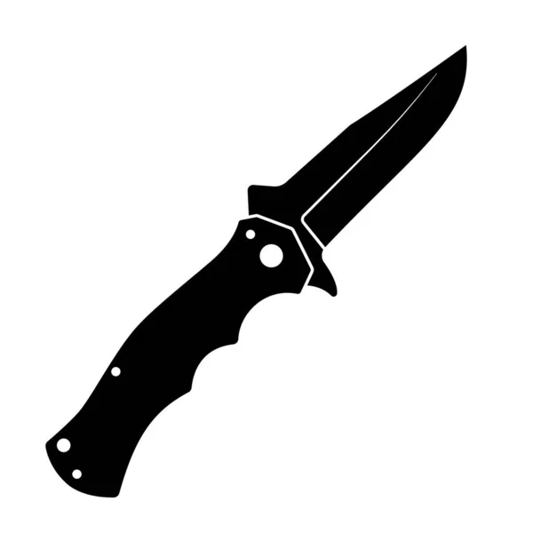 Jackknife Icon Black Folding Knife Icon Isolated White Background Vector — Stock Vector