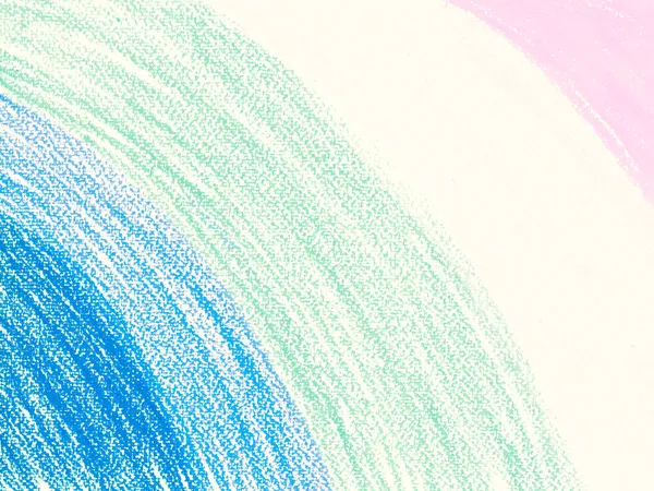 Pastel, pastel boya, mavi, açık yeşil, beyaz kağıt arka planda pembe minimal çizim.