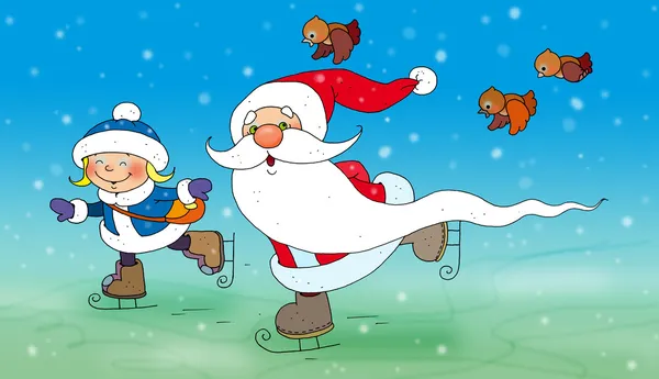 Дед Мороз и Снегурочка Лицензионные Стоковые Изображения