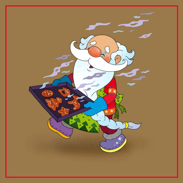 Санта-Клаус испек пряники Лицензионные Стоковые Фото