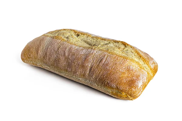 Italiaans Ciabatta Brood Met Krokante Korst Grote Luchtbellen Geïsoleerd Een — Stockfoto