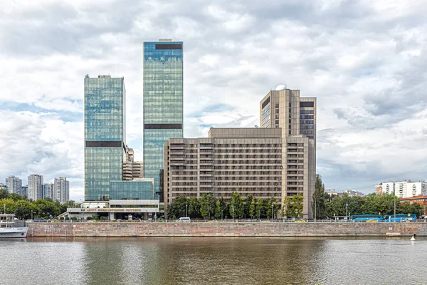 Moskou Rusland 2021 Hotel Exhibition Complex World Trade Center Glazen Rechtenvrije Stockfoto's