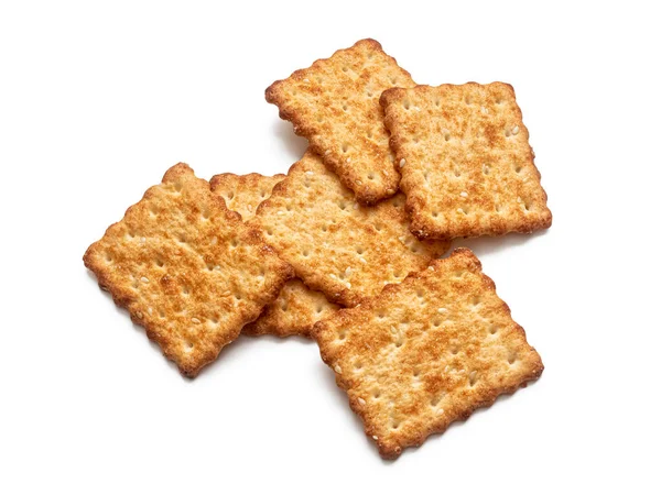 Diversi Cracker Francesi Uno Spuntino Leggero Con Semi Sesamo Isolati — Foto Stock