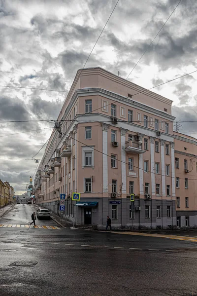 Moscou Rússia 2022 Casa Ferro Famosa Praça Khitrovskaya Moscou Contra — Fotografia de Stock