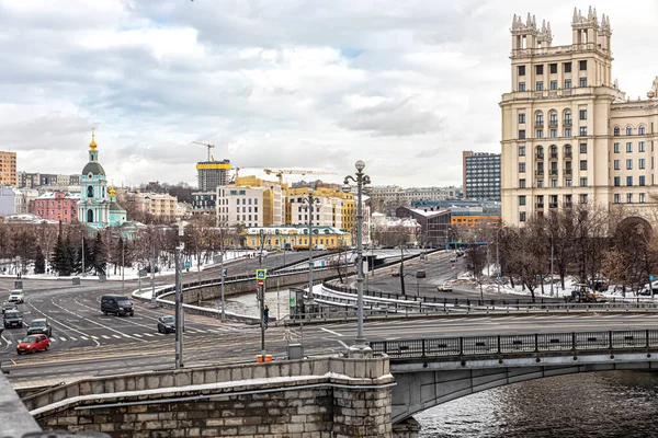 Moscow Russia 2022 View Maly Ustinsky Bridge Bend Yauza River — Stock Photo, Image