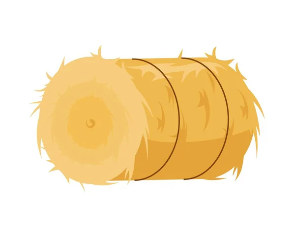 丸い干し草。草の黄金の包帯ロール — ストックベクタ