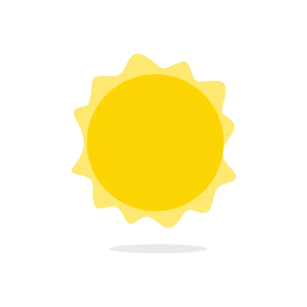 Bright cartoon sun. Yellow luminary with scalloped rim of hot rays — Stock Vector