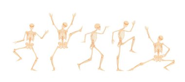 Dans ve koşu iskeletleri. Ölüler neşeyle zıplıyorlar.