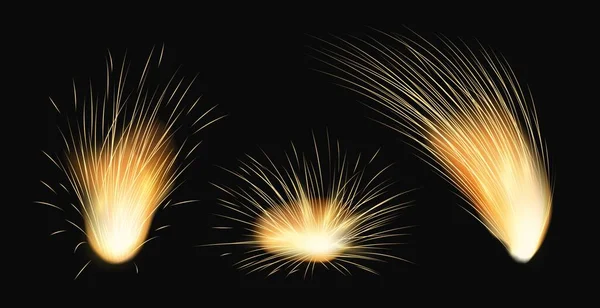 Lichte Explosies Van Vonken Geometrische Uitbarstingen Van Vakantielichten Met Gloeiende — Stockvector
