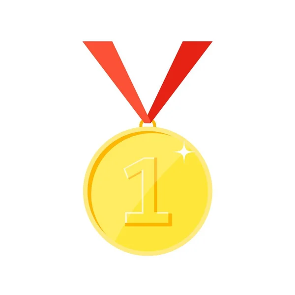 Gold Medal First Place Icon Champion Winner Award Trophy Best — Stock Vector