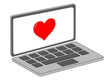 kalp ile dizüstü bilgisayar