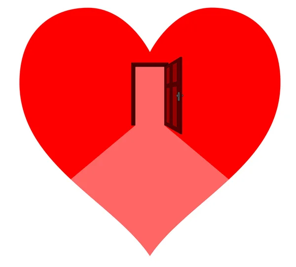 Door in the heart — Stock Vector