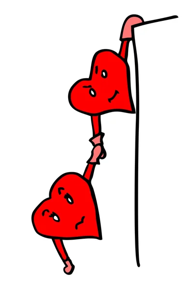 Corazones de San Valentín en peligro — Archivo Imágenes Vectoriales