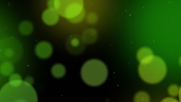 Fond de particules défocalisées. Vert et jaune . — Video