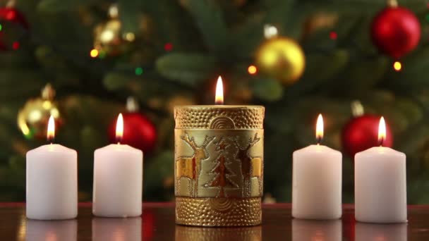 Christams candle set — Stockvideo