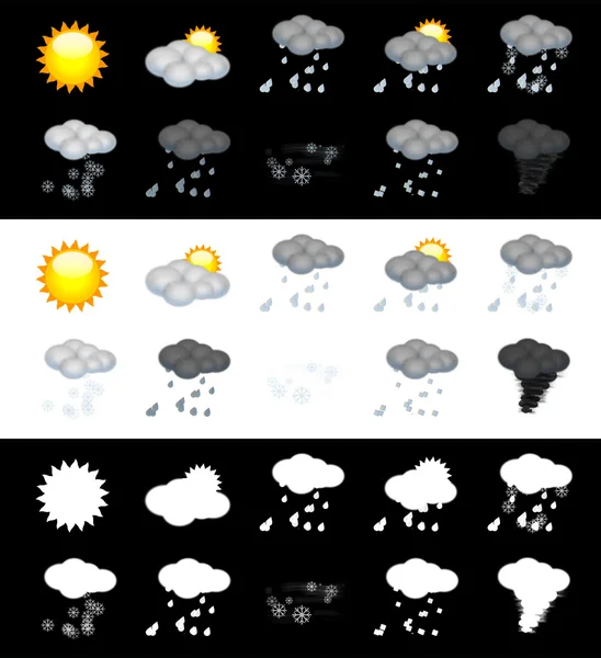 Set di icone meteo — Foto Stock