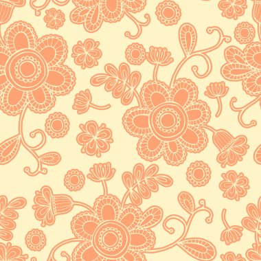 Dikişsiz çizilmiş çiçek desenli.