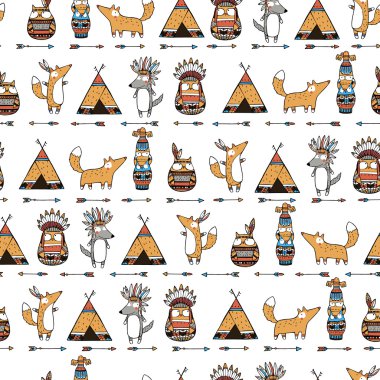 komik hayvanlar Hint desen