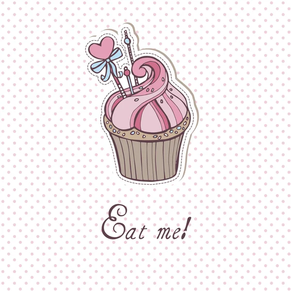 Sweet cupcake met noppen — Stockvector