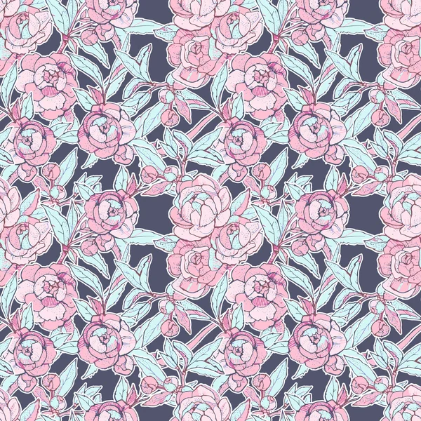 Vecteur floral motif sans couture avec des fleurs — Image vectorielle