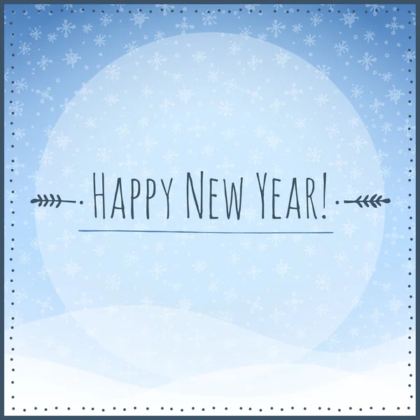 Ευτυχισμένο το νέο έτος κάρτα με νιφάδες χιονιού. εικονογράφηση φορέας. — Διανυσματικό Αρχείο