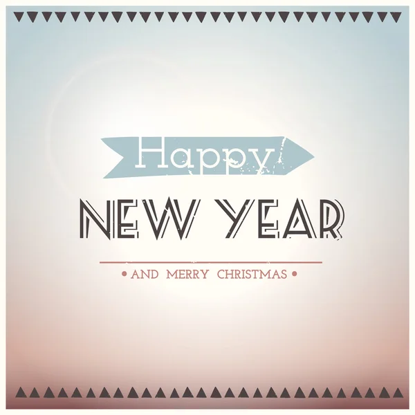 Poster Hipster New Year and Merry Christmas. Vector illustration. — Stock Vector
