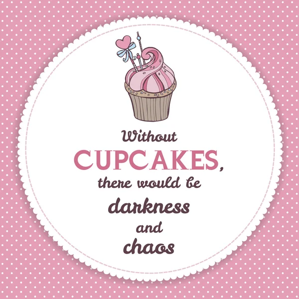 Wenskaart met cupcakes. — Stockvector