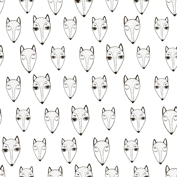Pattern with sly foxes — Stock Vector