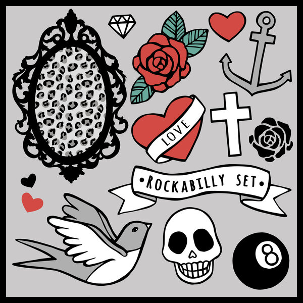 Набор этикеток и элементов
