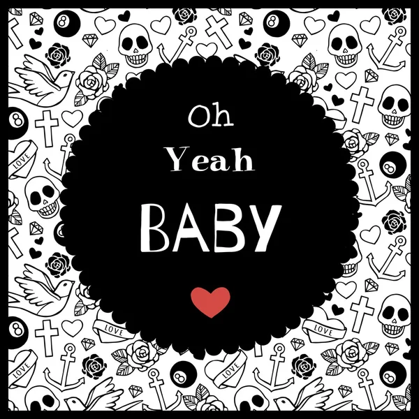 Oh sí Baby cartel vintage — Vector de stock