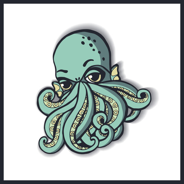 Карикатурный морской монстр
.