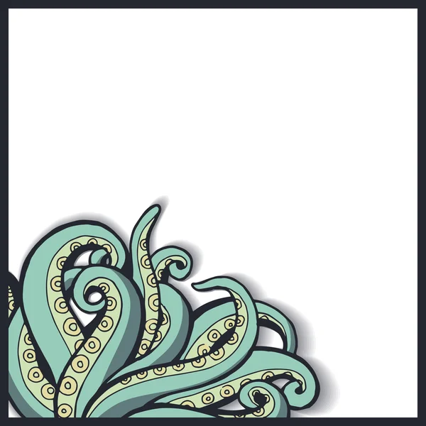 Ahtapot tentacles ile desen. — Stok Vektör