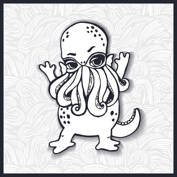 Карикатурный морской монстр
.