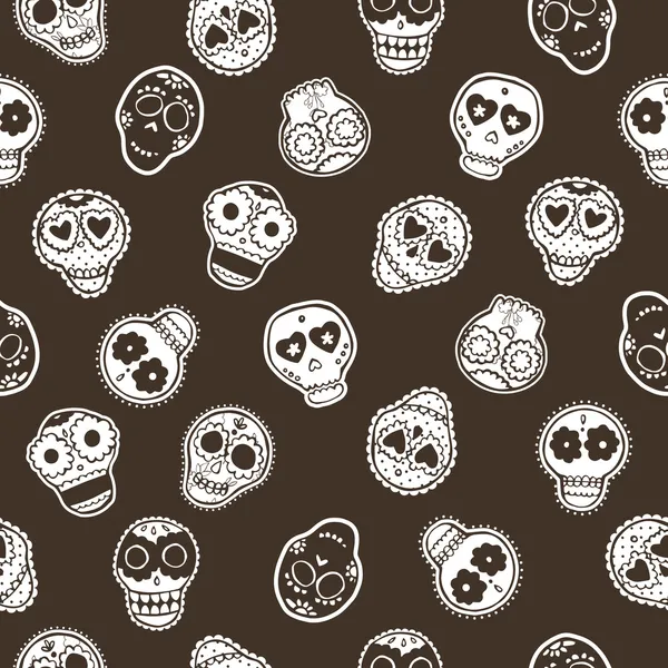 Seamless pattern with mexican skulls — Stock Vector